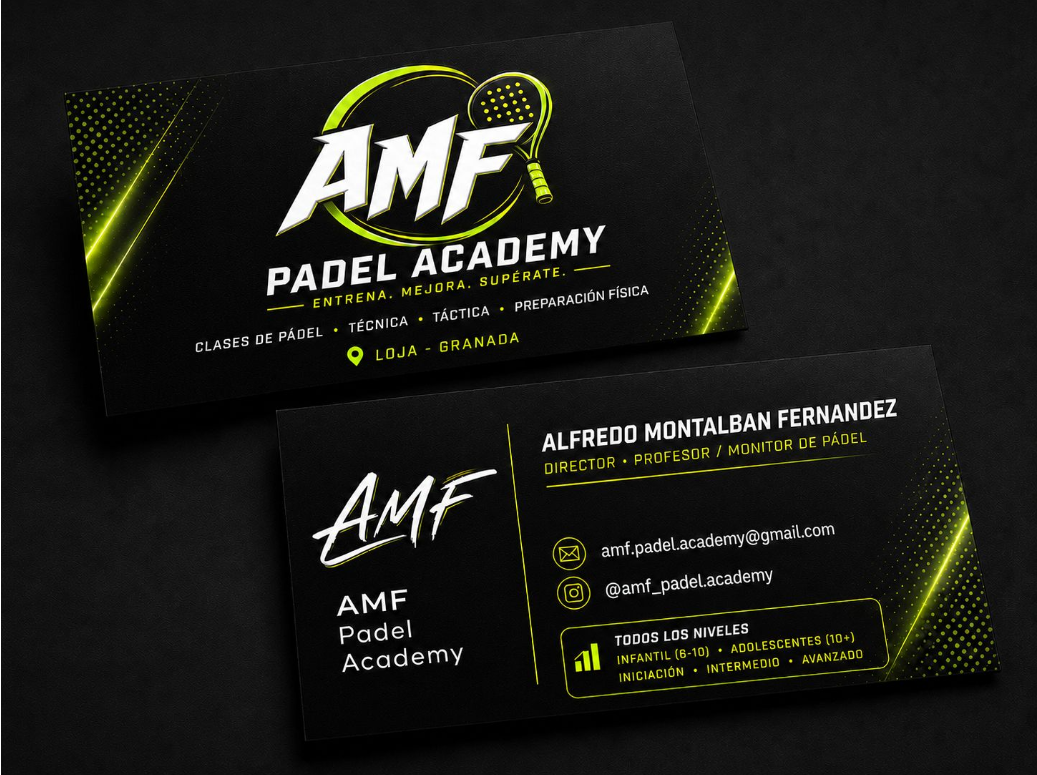 Tarjeta de visita AMF Padel Academy